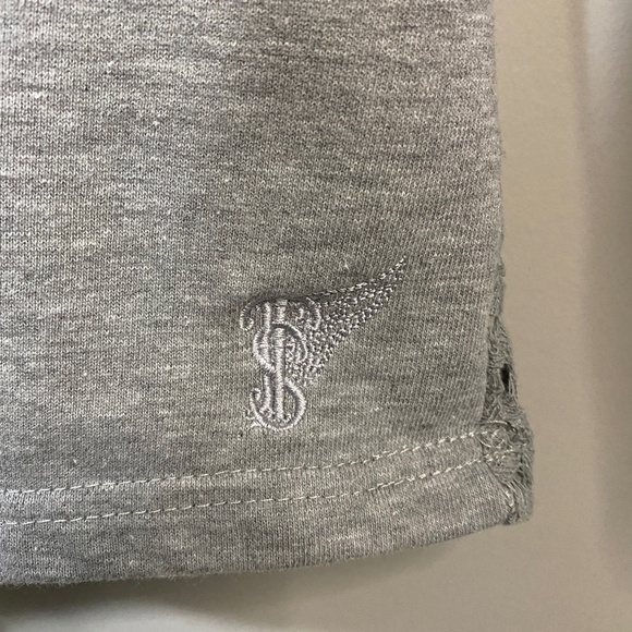 Triple Five Soul Crochet Back Long Sleeve Gray Sweatshirt Top Women's Size 2X - Picture 3 of 9